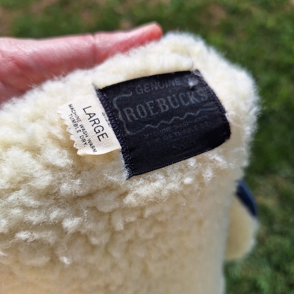 Vintage Sears Roebuck shearling lined denim sherpa snap button vest Large - Picture 6 of 10